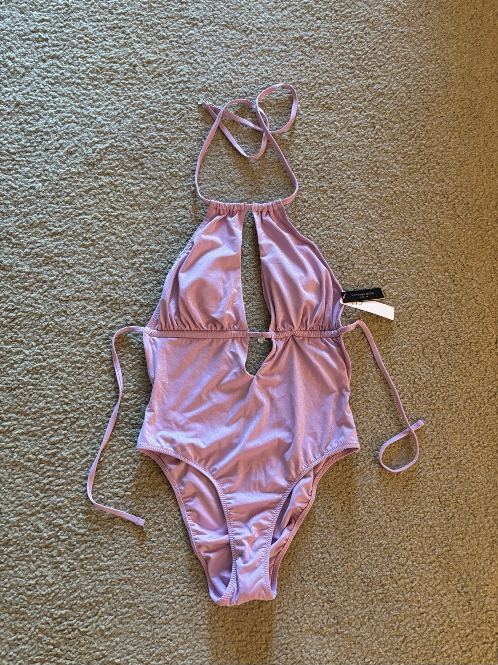 NWT Victoria’s Secret Lilac Halter Keyhole One Piece swimsuit - small